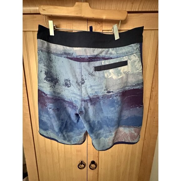 Prana Mens High Seash Shorts Swimming Board Shorts Dusky Skies Elliot Sz 32 - Picture 4 of 6